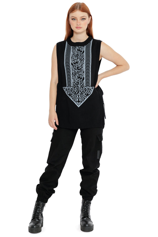 Avatar: The Last Airbender x BlackMilk Avatar State Tie Side Oversized Knit Vest, official Avatar clothing and licensed Avatar fashion layering piece