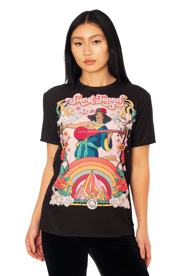 Avatar: The Last Airbender x BlackMilk Secret Tunnel Boyfriend Tee featuring Omashu inspired artwork, Earth Kingdom themed Avatar fashion, official licensed clothing