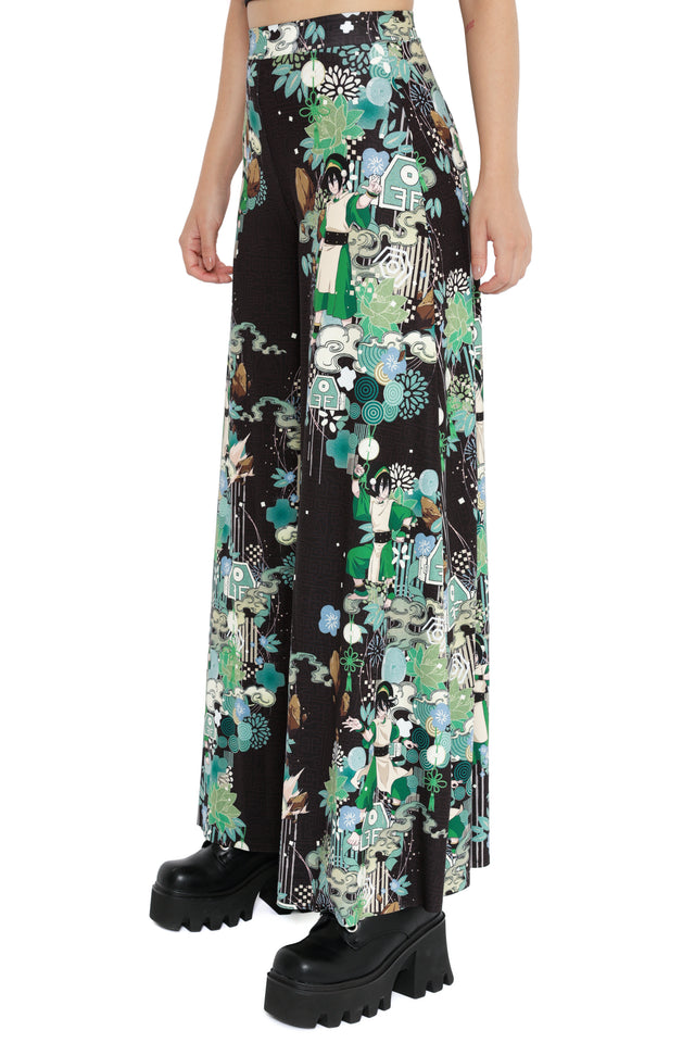 Avatar: The Last Airbender x BlackMilk Blind Bandit themed palazzo pants inspired by Avatar lore and the Earth Kingdom