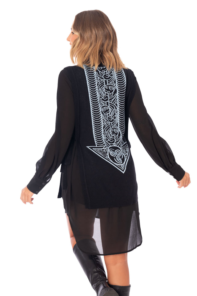 Avatar State Tie Side Oversized Knit Vest