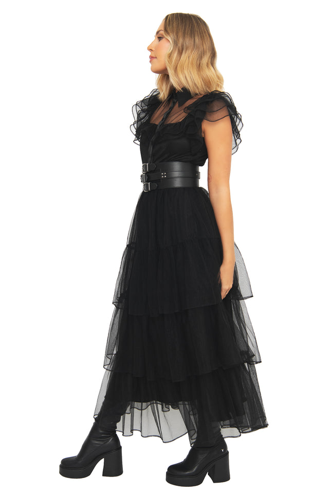 black milk maxi dress BlackMilk | Fairytale Floral Sheer Bishop Maxi Dress | Blue
