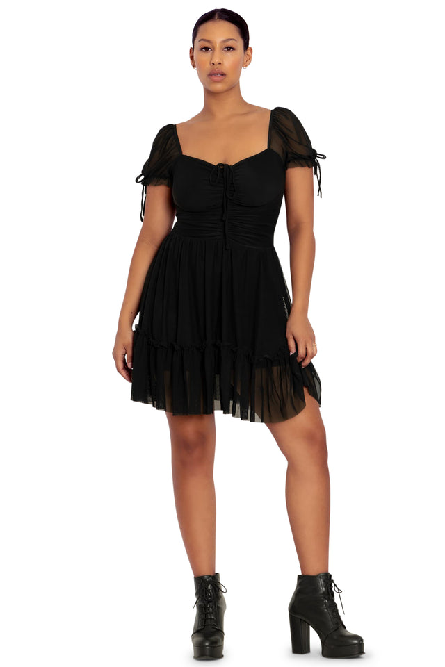 black short tea party dress seconds