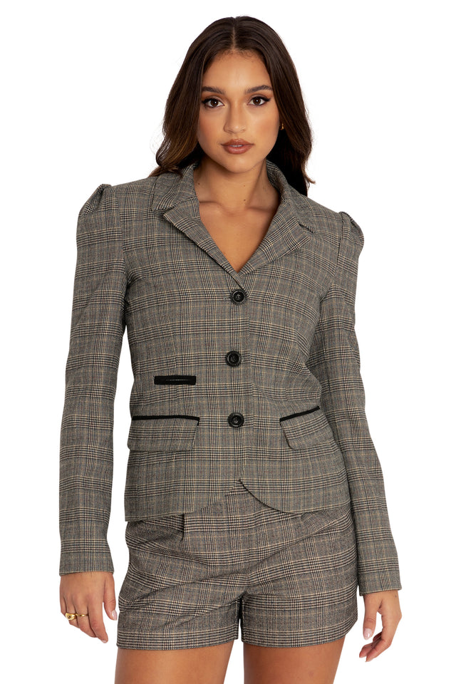 the explorer tweed cinched blazer