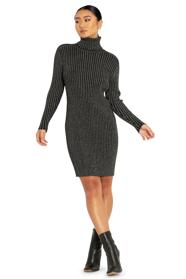 winter party rib dress