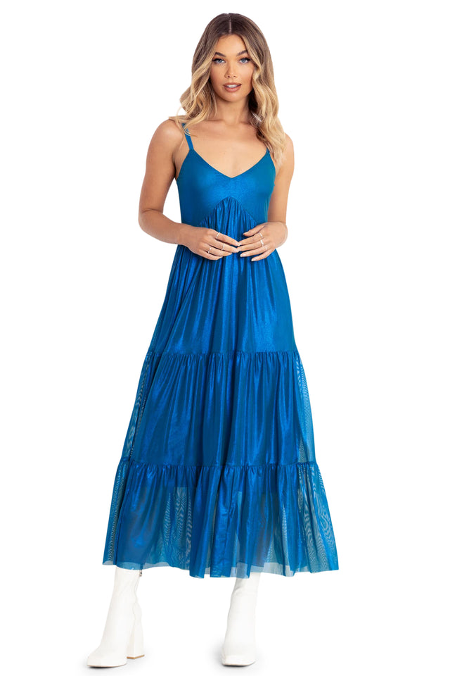 Caribbean Sparkle Empire Sheer Midaxi Dress - Limited BlackMilk Clothing Caribbean Sparkle Empire Sheer Midaxi Dress - Limited BlackMilk Clothing