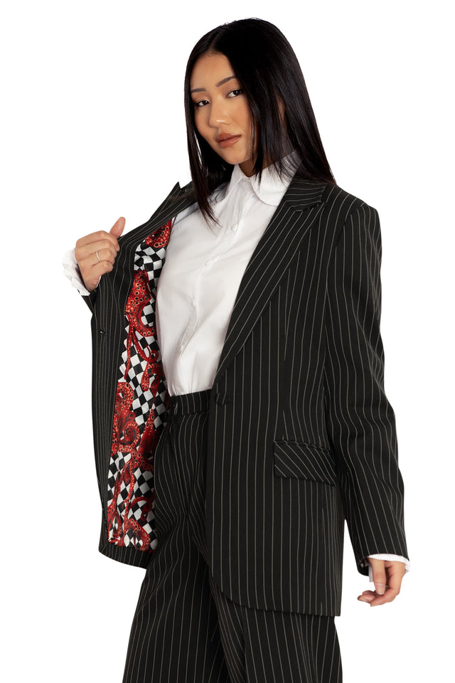 pinstripe oversized blazer