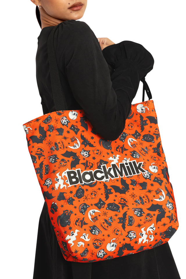 trick or treat pumpkin tote bag