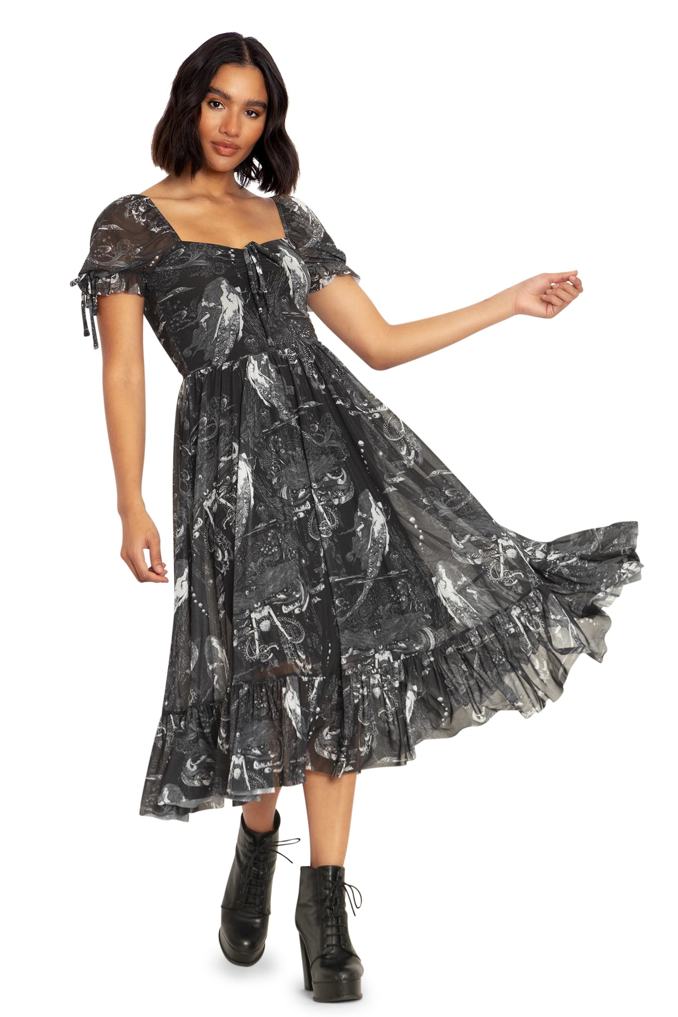 blackmilk mermaid dress Mermaid's Grotto Sheer Splice Evil Tee Dress