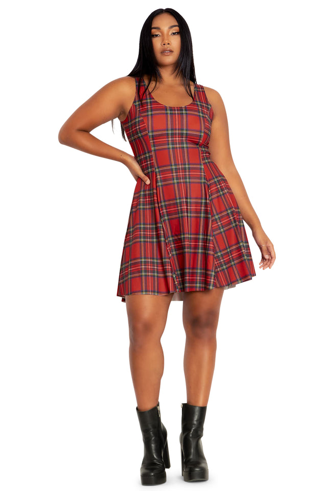 torrid plaid skater dress Like New! Torrid Purple Plaid Challis Skater Dress