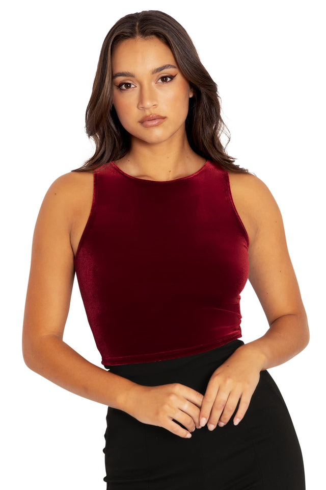 velvet red wifey top