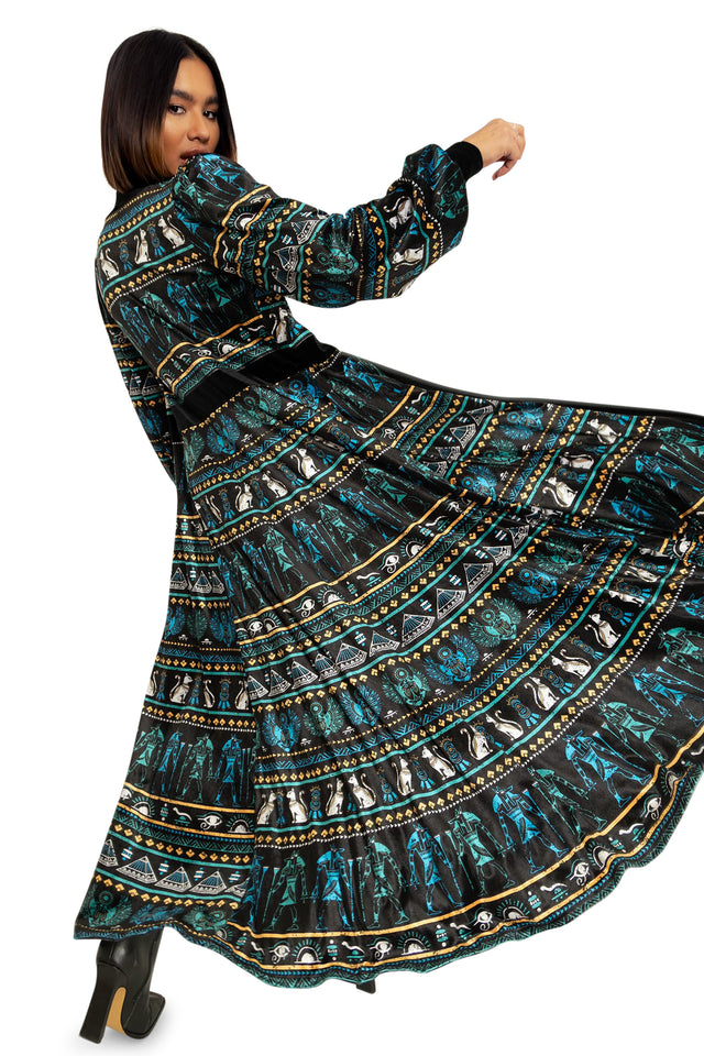 ancient egypt velvet maxi jacket