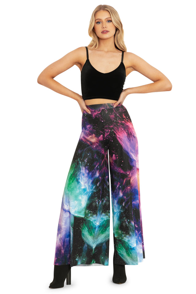 galaxy butterfly palazzo pants