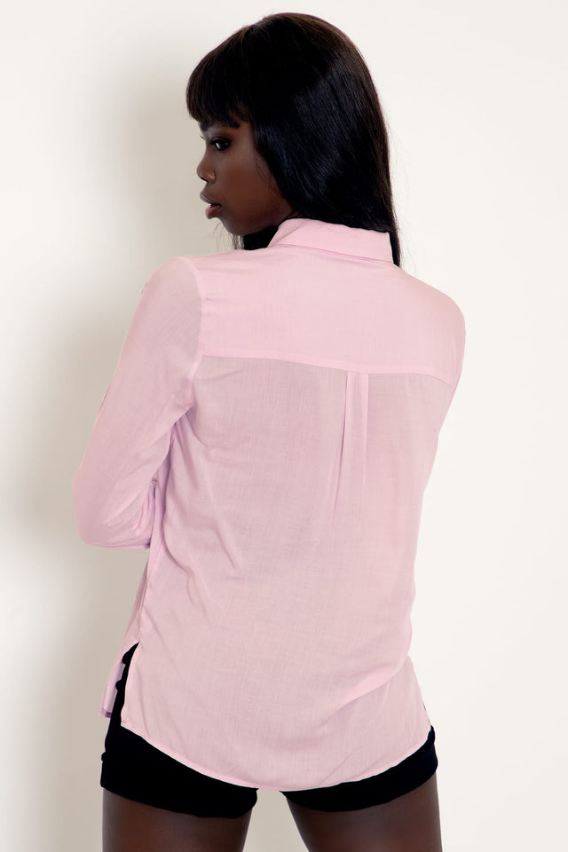 Baby Pink Button Me Up Shirt