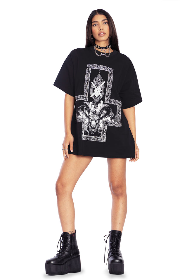 Baphomet Oversized Tee Front