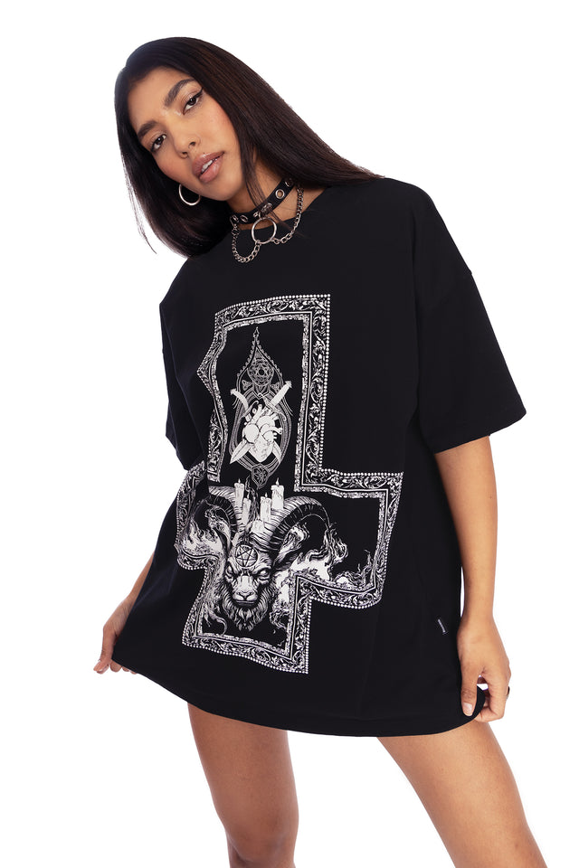 Baphomet Oversized Tee Wide