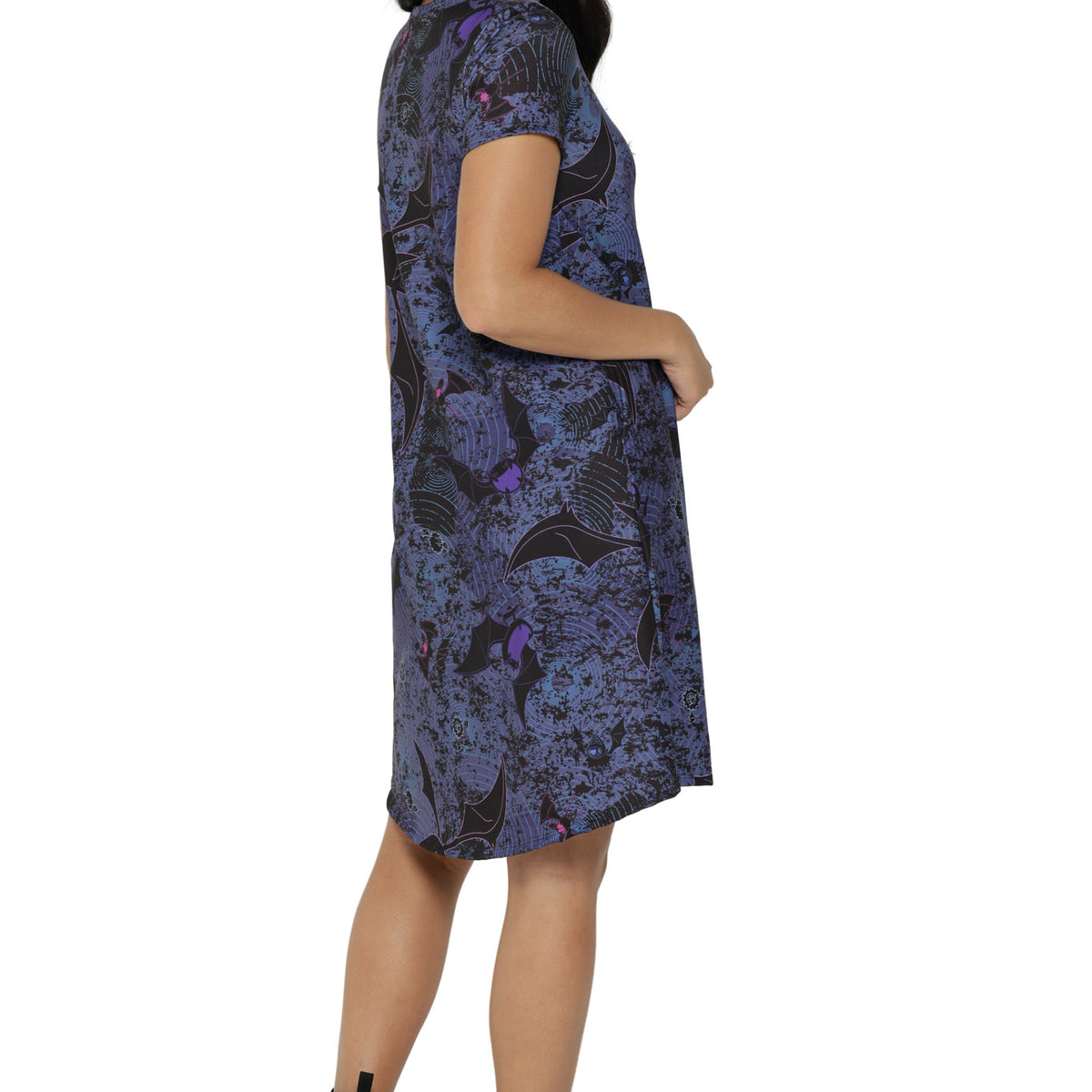 Mavis Bat Mesh Border Swing Dress main image 1