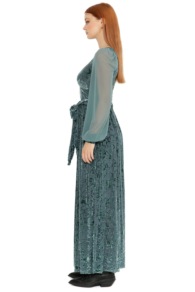 Be With Me Always Juniper Burned Velvet Sheer Romance Maxi Dress - Limited BlackMilk Clothing Be With Me Always Juniper Burned Velvet Sheer Romance Maxi Dress - Limited BlackMilk Clothing