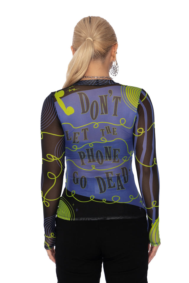 D.E.A.D. Sheer High Neck Long Sleeve Top