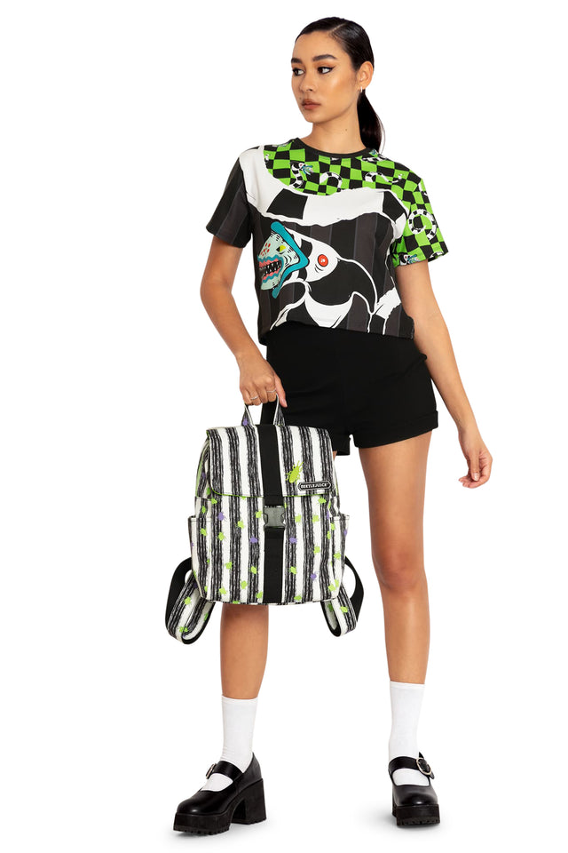 BlackMilk Clothing x Warner Brothers Beetlejuice - Beetlejuice Satchel Backpack - Warner Bros. Merchandise - Collaboration apparel - Licenced.