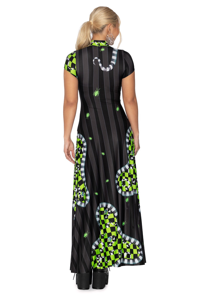 Say It Three Times High Neck Cap Sleeve Maxi Dress