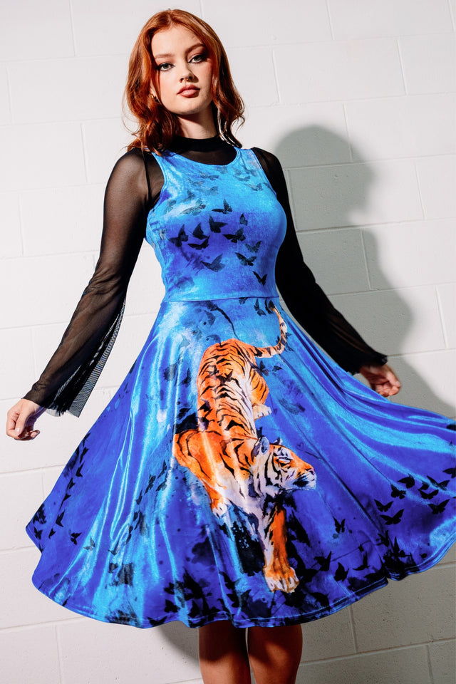 Big Kitties Velvet Princess Midi Dress
