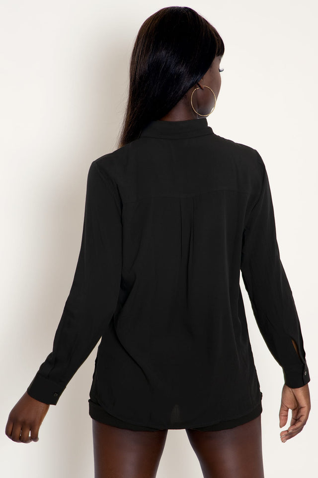 Black Button Me Up Shirt