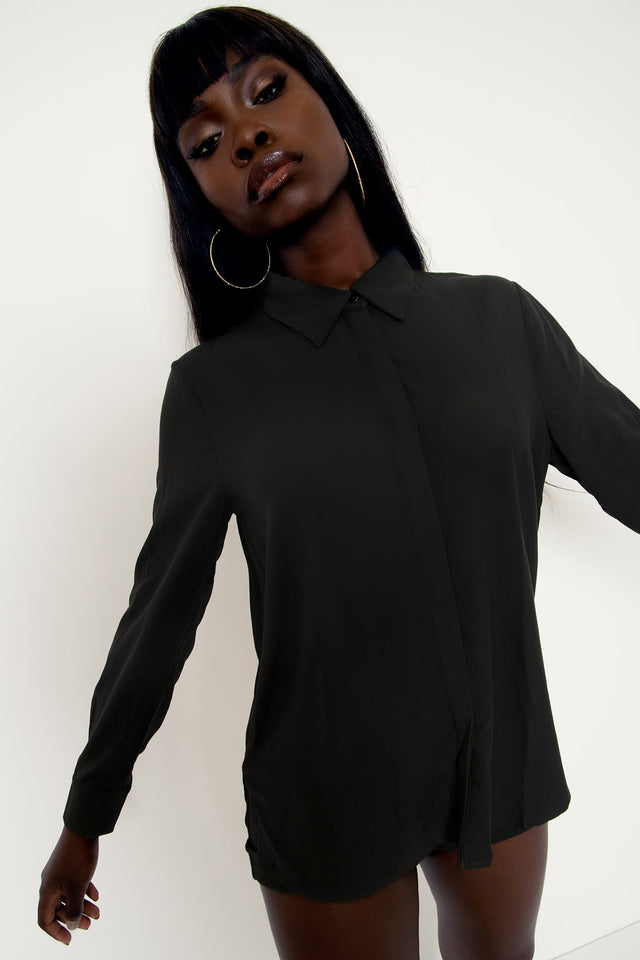 Black Button Me Up Shirt