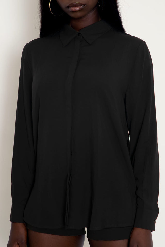 Black Button Me Up Shirt