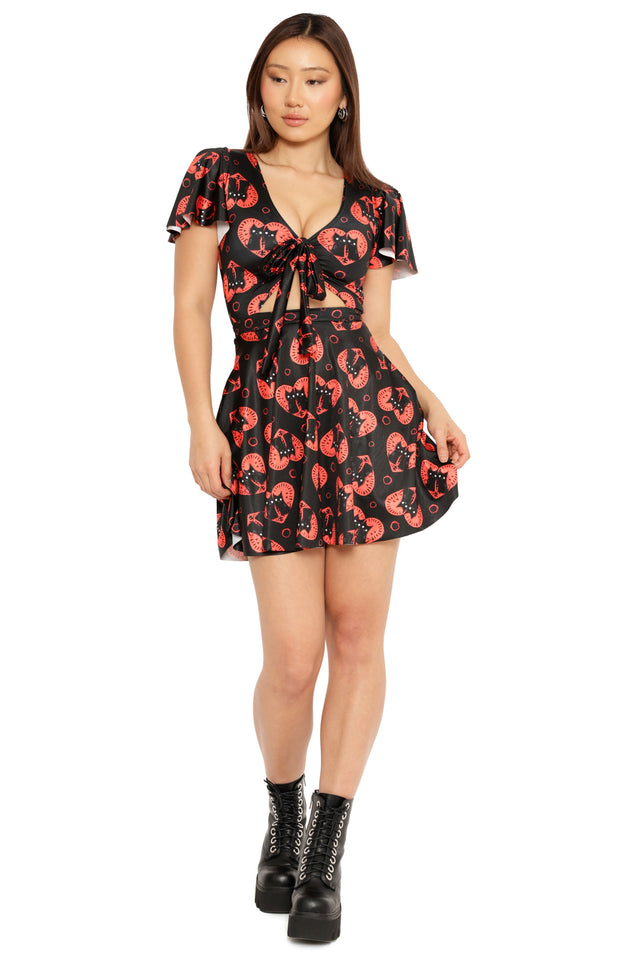 Black Cat Love Rio Skater Dress