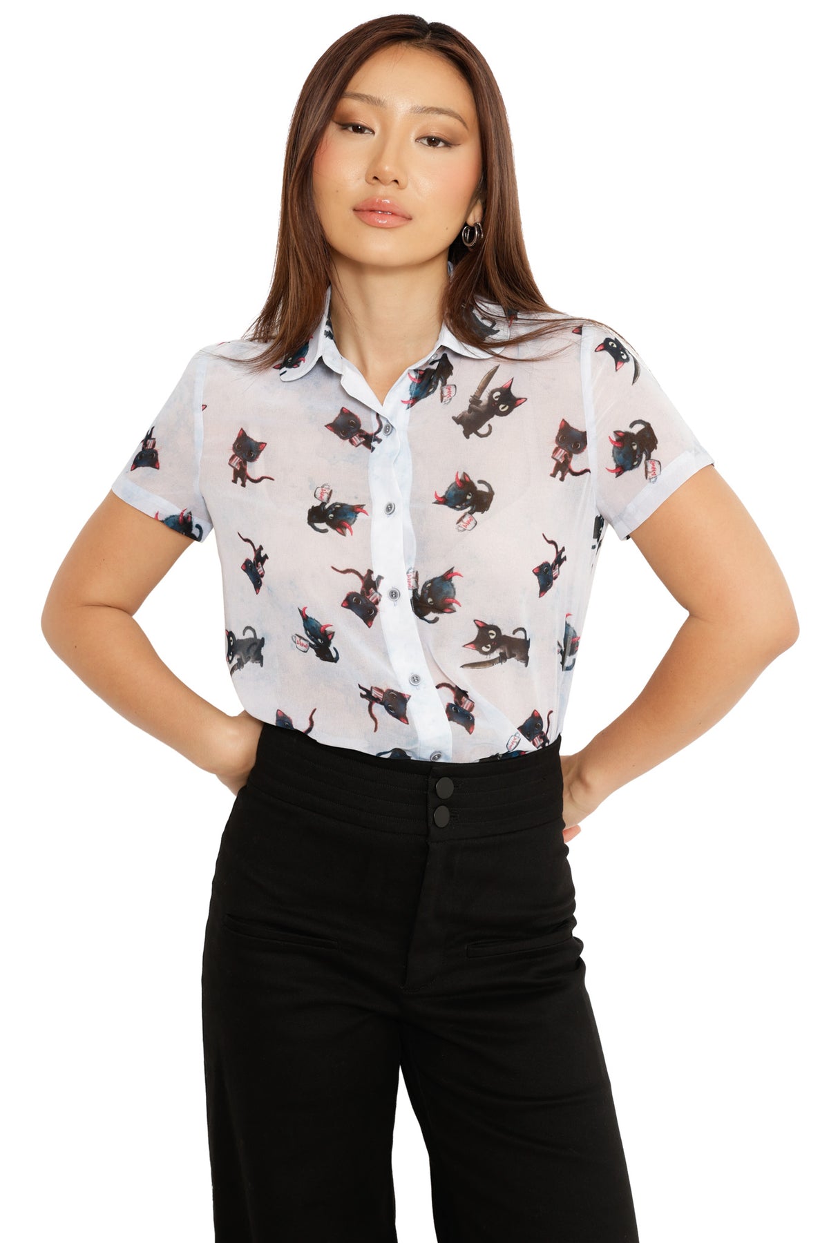 Black Cats Aren't Evil Cute as a Button Shirt - Limited – BlackMilk ...