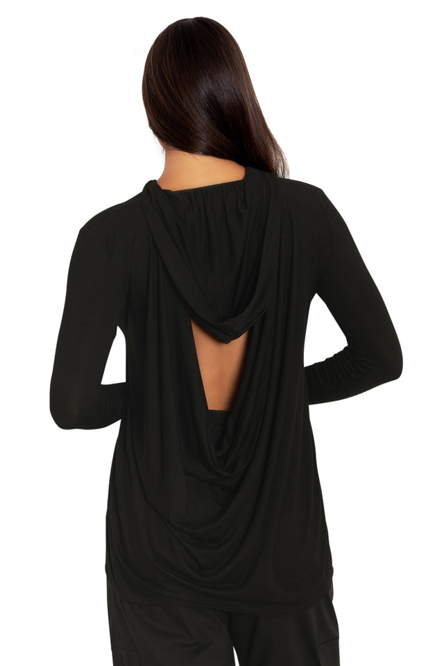 BlackMilk Clothing - Black Cowl Back Top