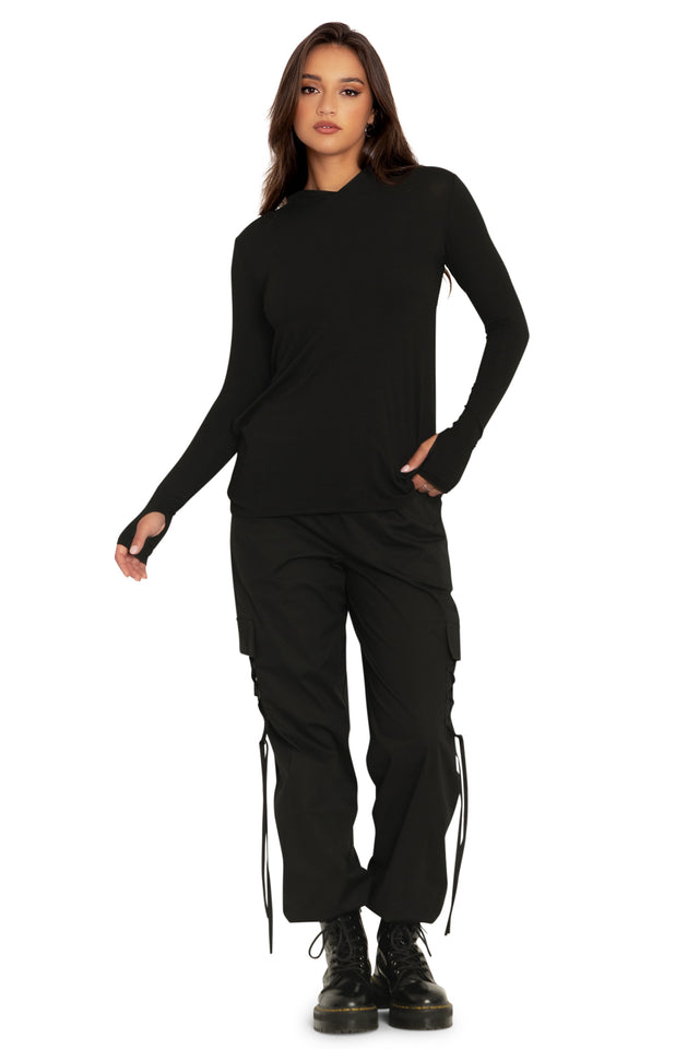 BlackMilk Clothing - Black Cowl Back Top