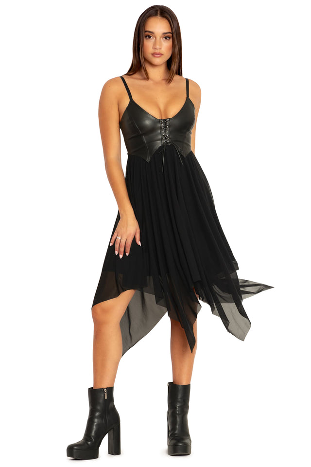 Black Creature Of The Night Dress Front