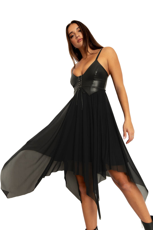 Black Creature Of The Night Dress Wide 