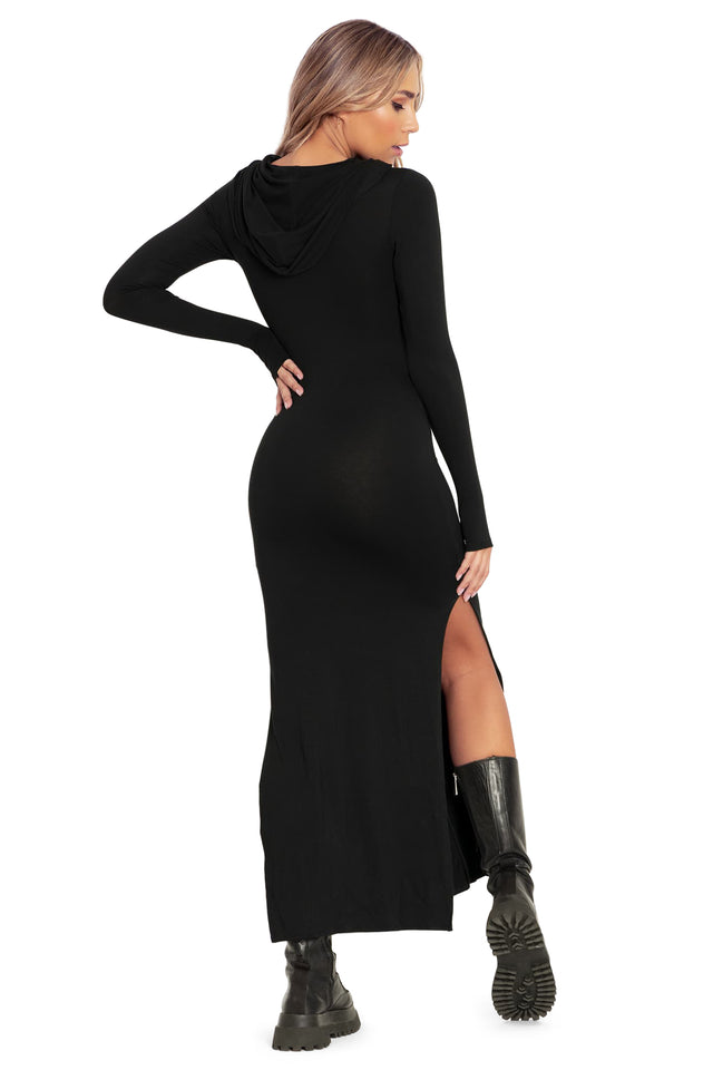 Black Cult Leader Maxi Dress Back