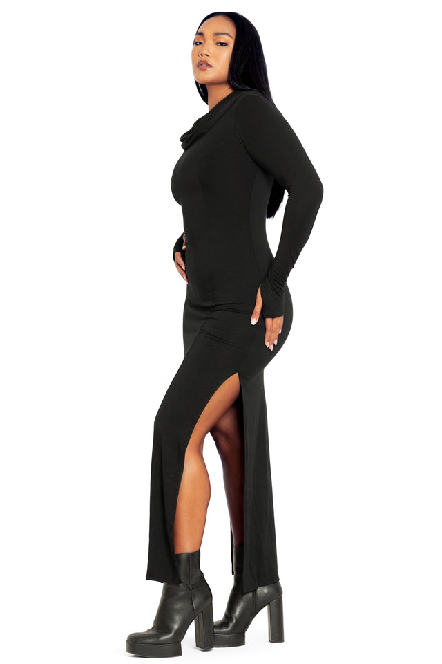 Black Cult Leader Maxi Dress Side 