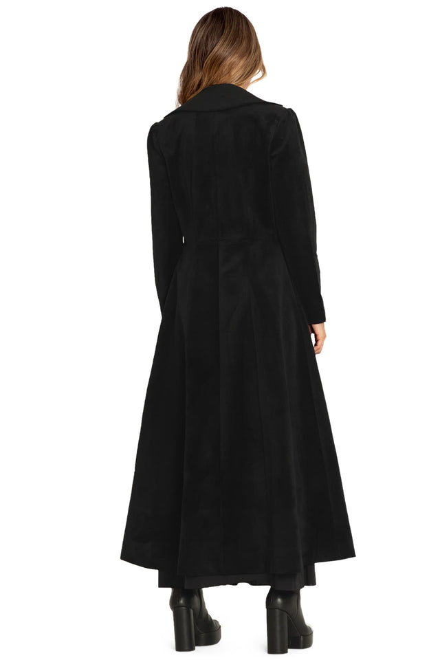 BlackMilk Clothing - Black Cursed Bats Velvet Trench Coat