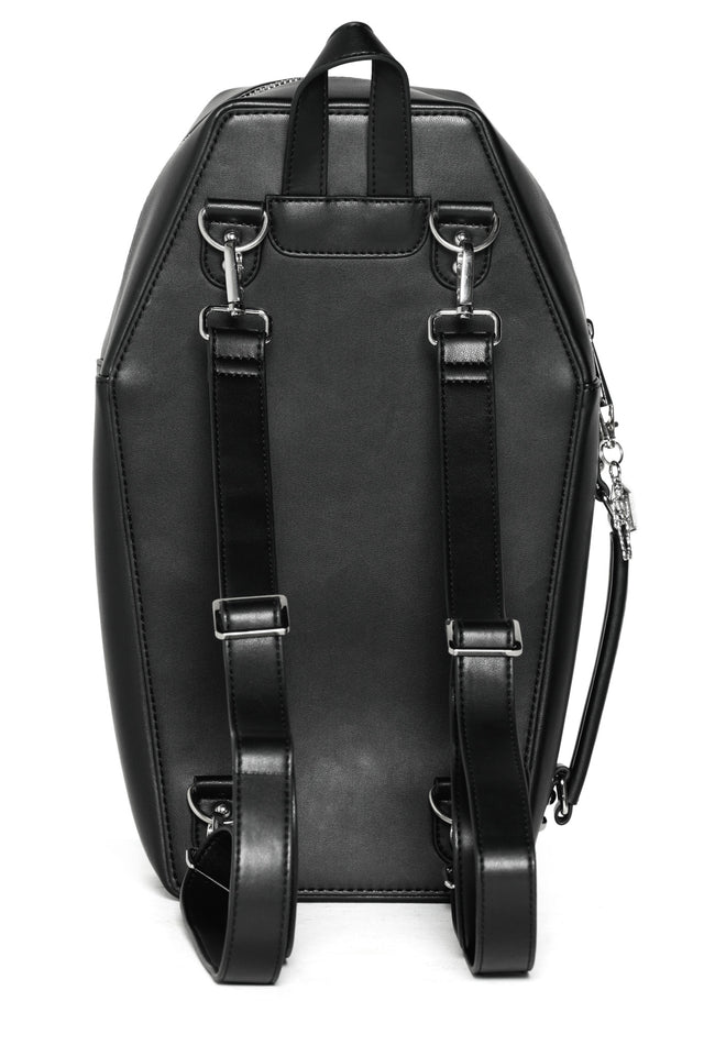 Black Embossed Coffin Backpack