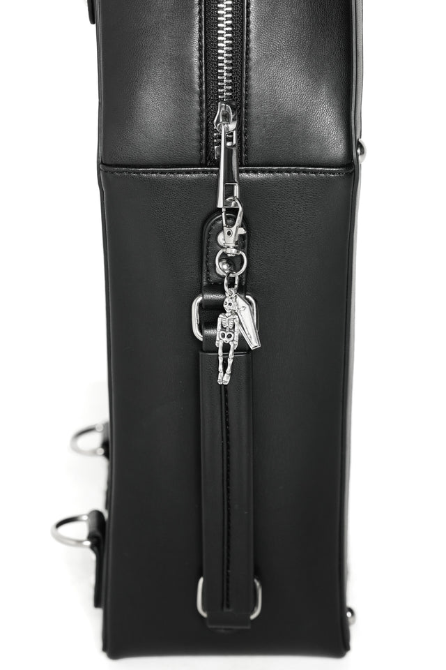 Black Embossed Coffin Backpack