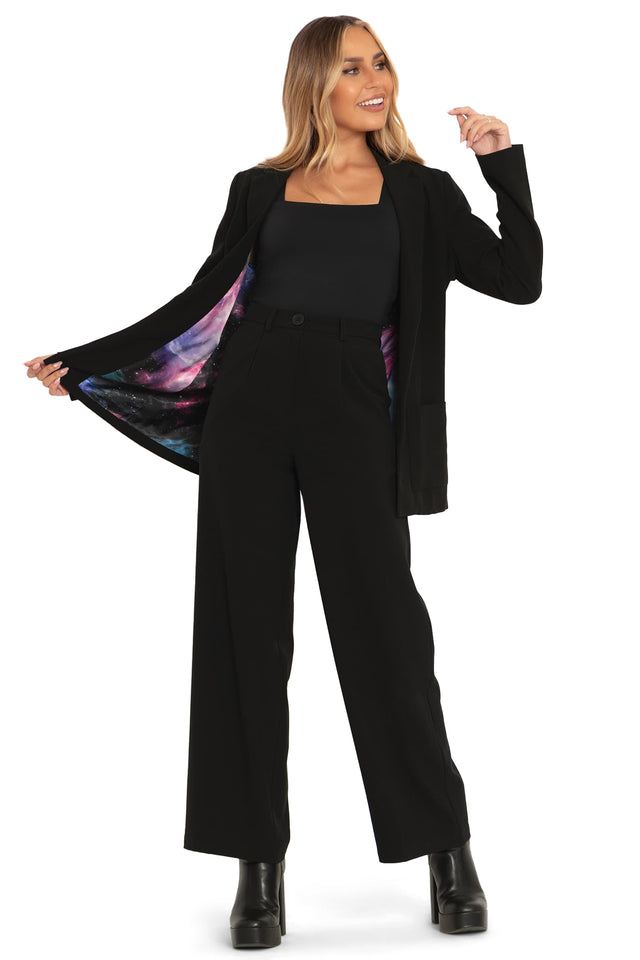 Black Galaxy Butterfly Blazer front