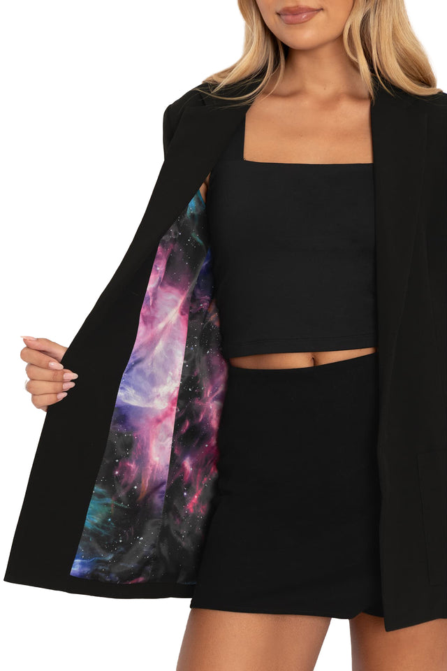 BlackMilk Clothing - Black Galaxy Butterfly Blazer