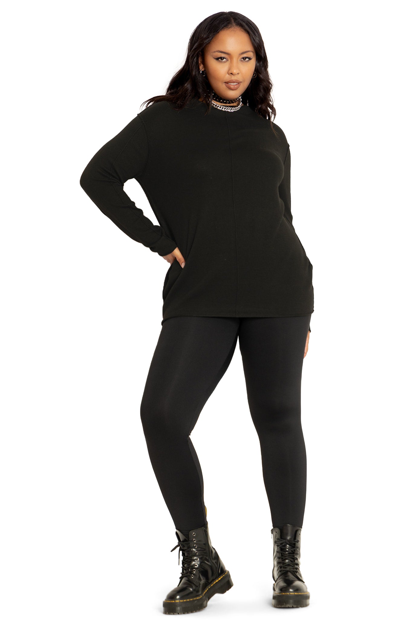 Black Knit Oversized Grunge Sweater – BlackMilk Clothing