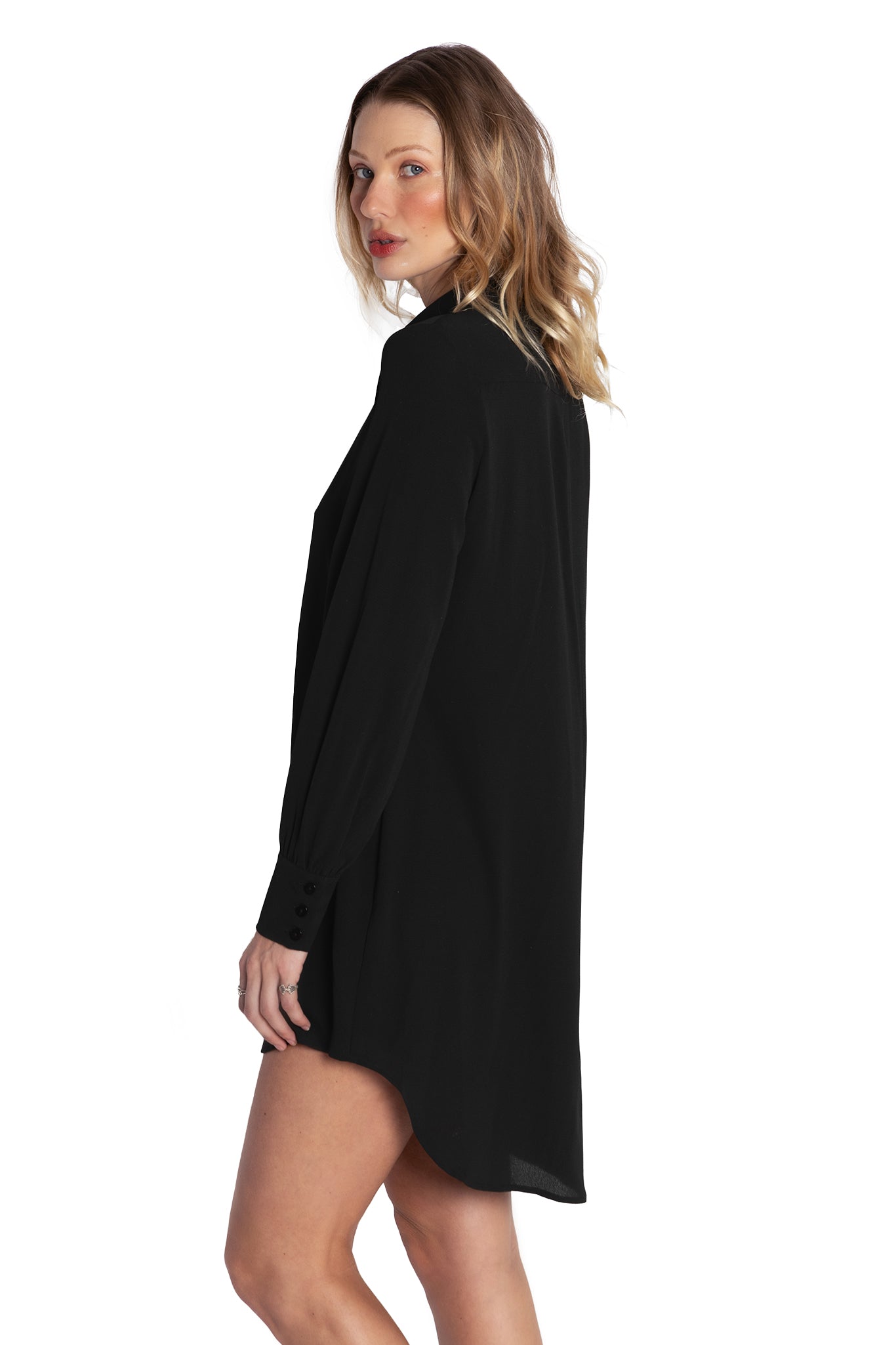 Black oversized shirt dress on sale