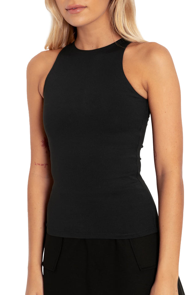 BlackMilk Clothing - Black Matte Black Tank Top