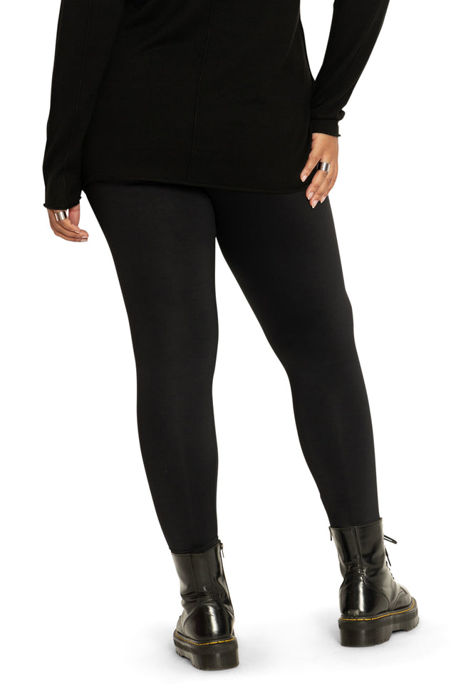 Black Matte High Waisted Leggings back 