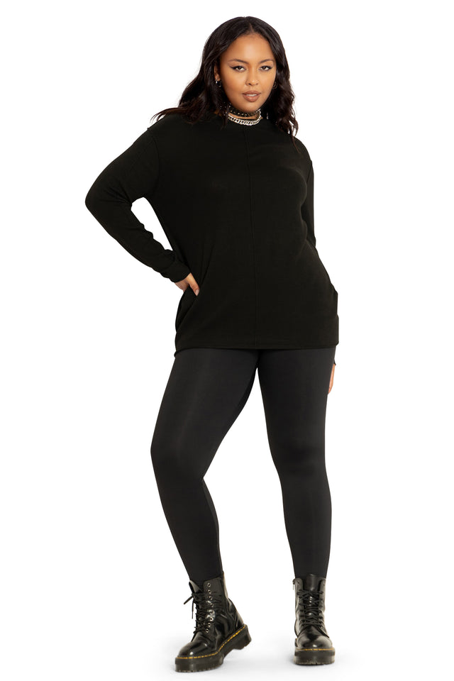 Black Matte High Waisted Leggings front