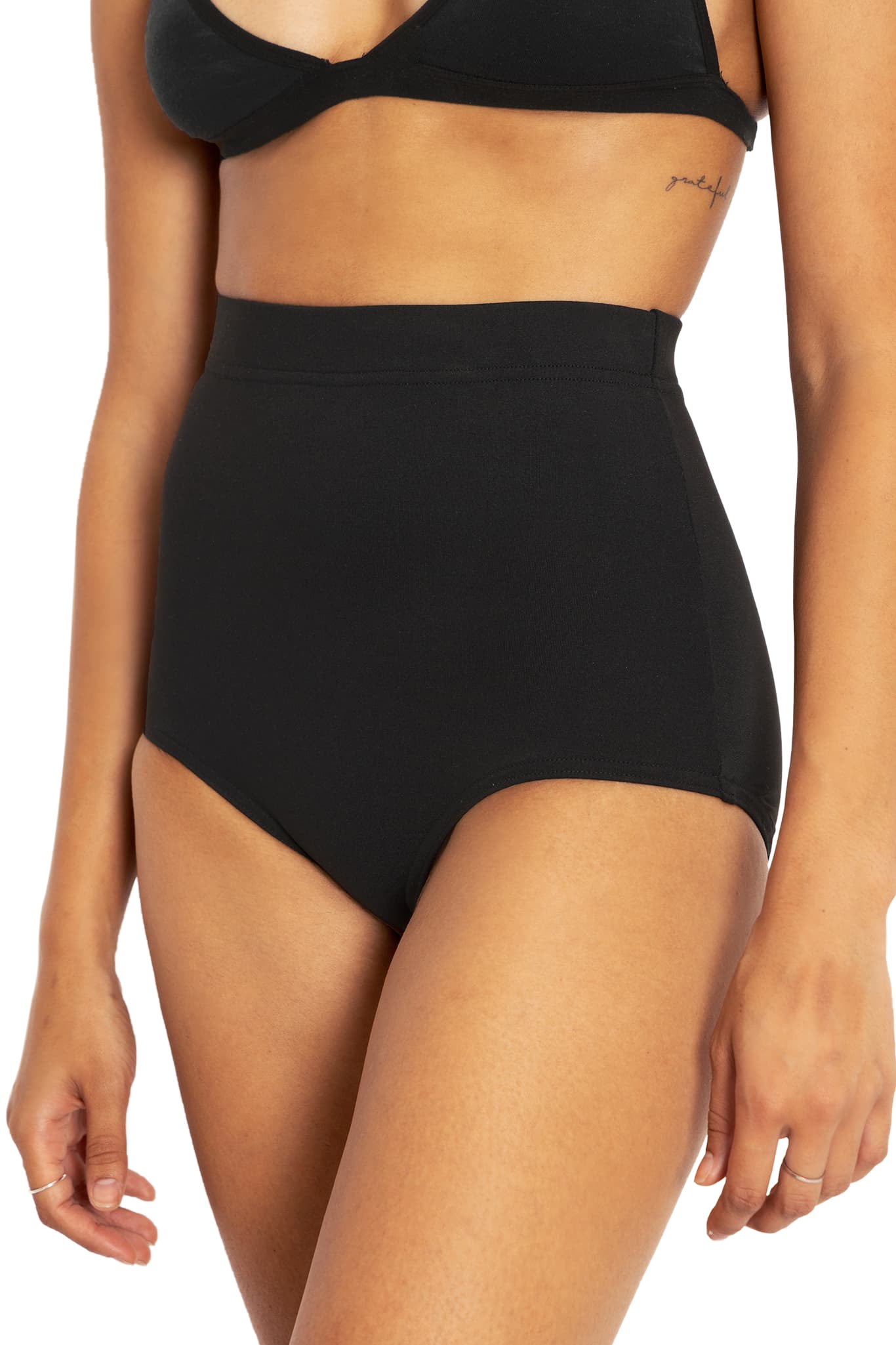 Matte Black High Waisted Nana Suit Bottoms BlackMilk Clothing