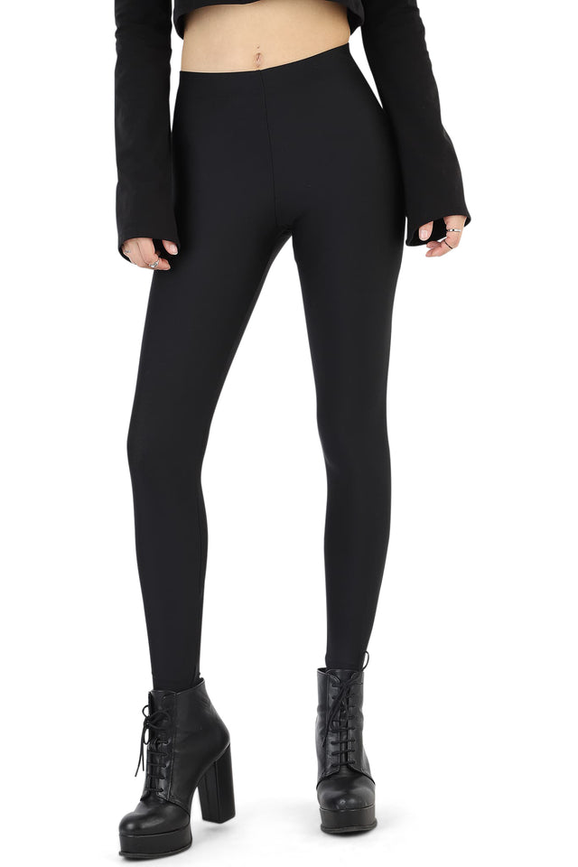 BlackMilk Clothing - Black Matte Leggings