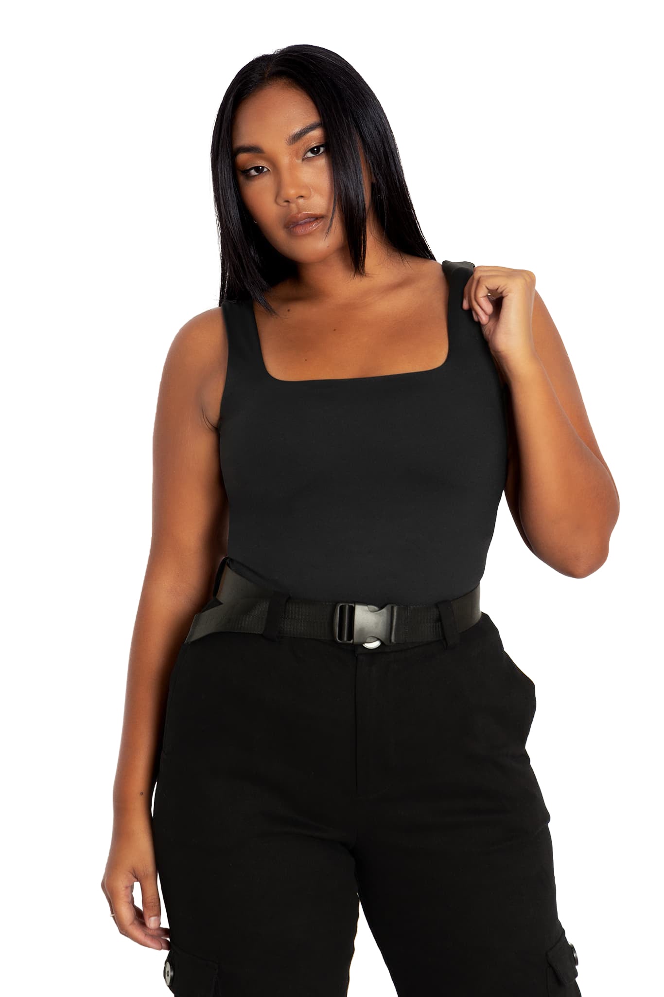 plus size black tank top
