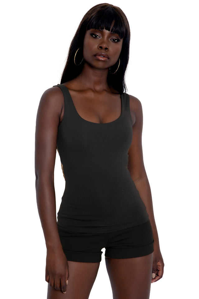 Black Matte Tank Top side 